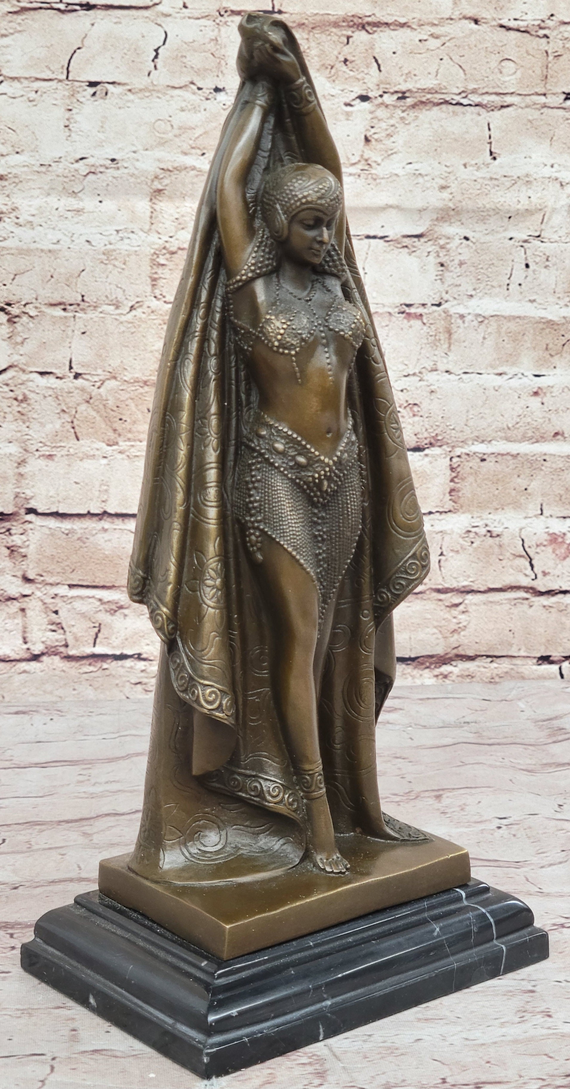 Art Deco Russian Dancer Bronze Demetre Chiparus Sculpture 14" x 6"