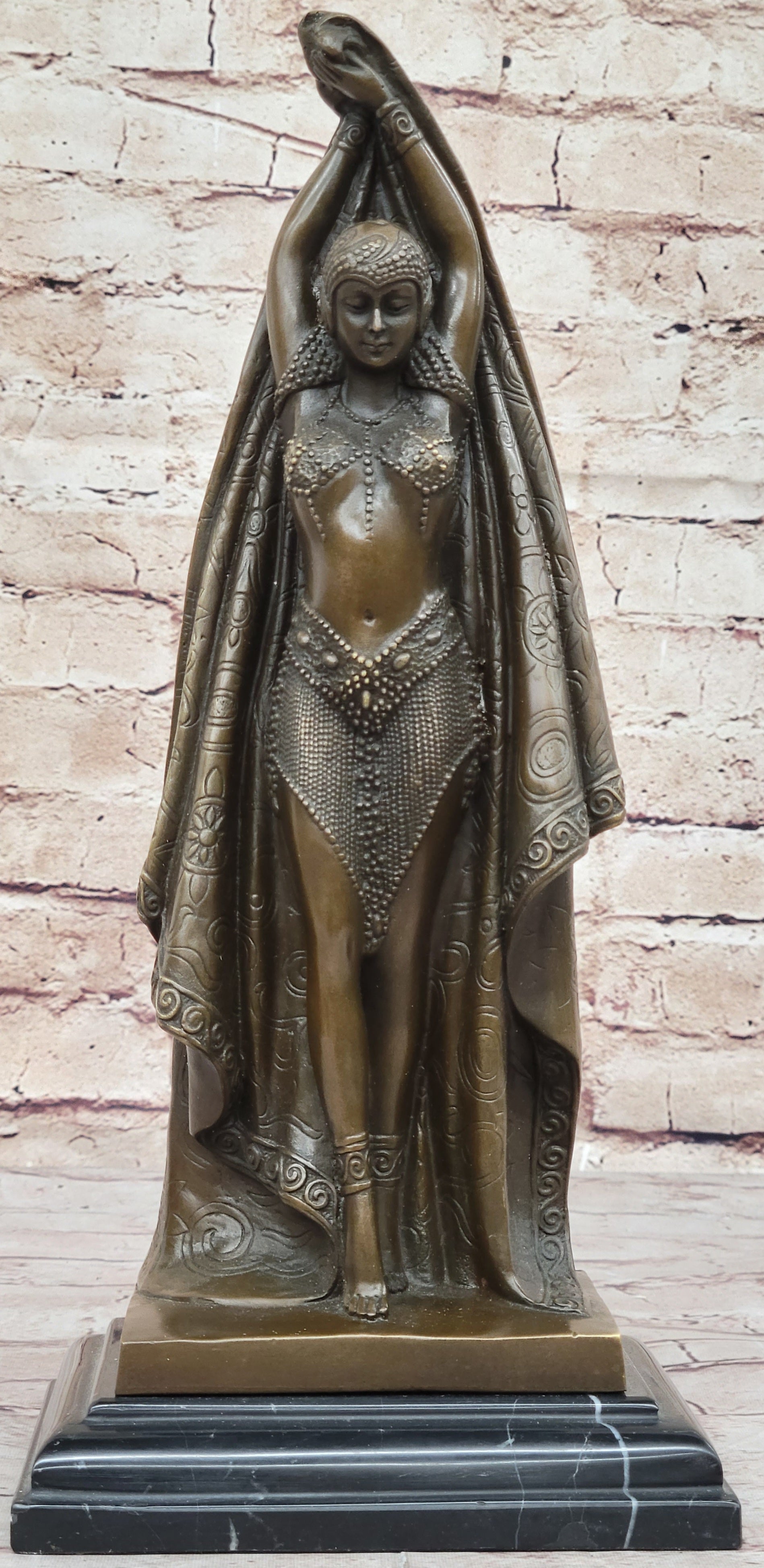 Art Deco Russian Dancer Bronze Demetre Chiparus Sculpture 14" x 6"