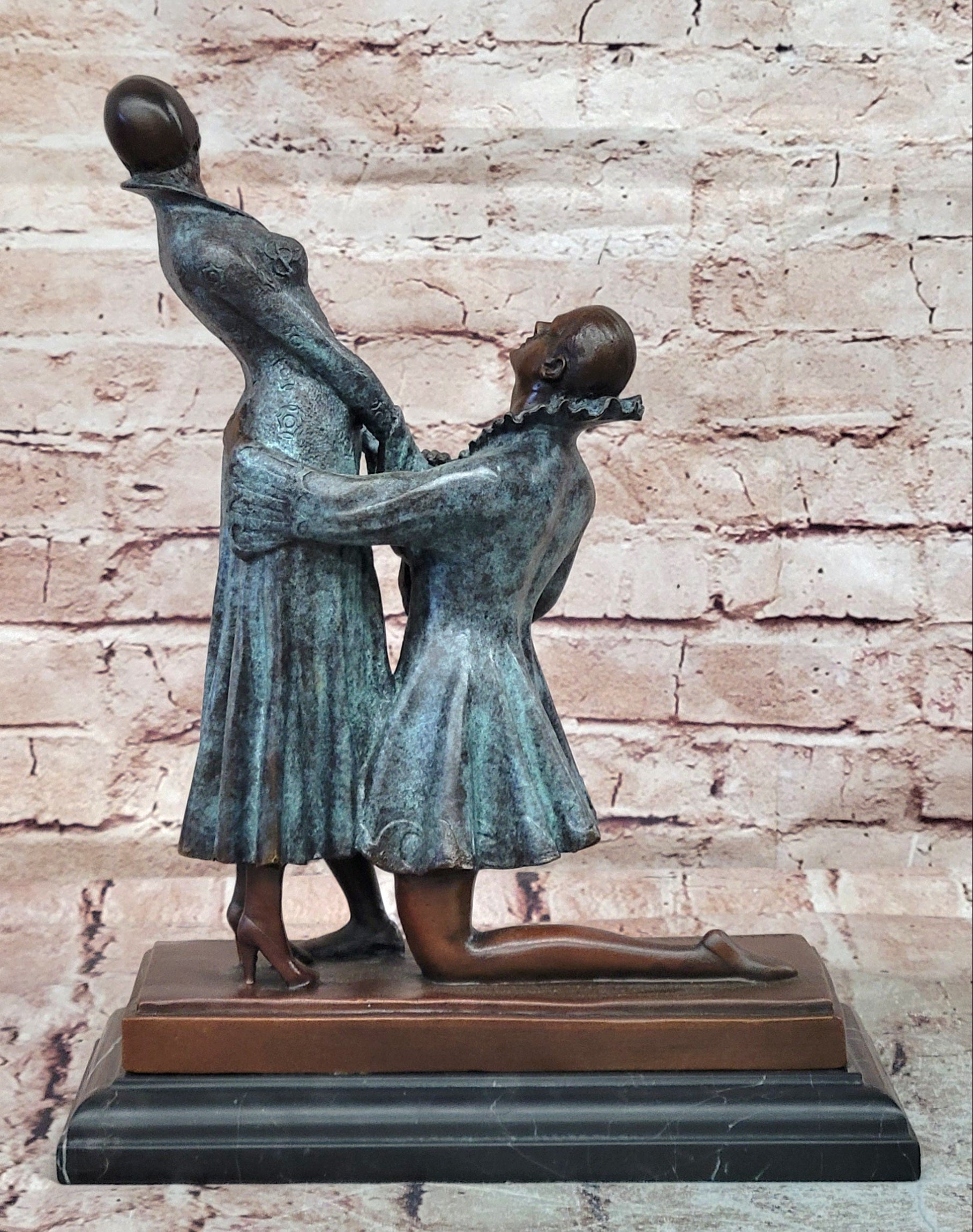 APOLOGY, AFTER CHIPARUS GENUINE BRONZE SCULPTURE STATUE, SIGNED SPECIAL PATINA CLASSIC ARTWORK