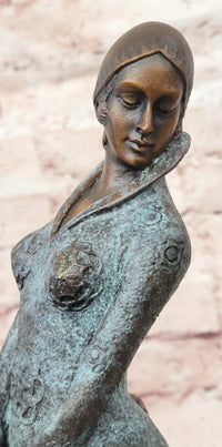 APOLOGY, AFTER CHIPARUS GENUINE BRONZE SCULPTURE STATUE, SIGNED SPECIAL PATINA CLASSIC ARTWORK