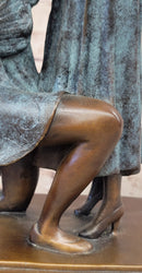 APOLOGY, AFTER CHIPARUS GENUINE BRONZE SCULPTURE STATUE, SIGNED SPECIAL PATINA CLASSIC ARTWORK