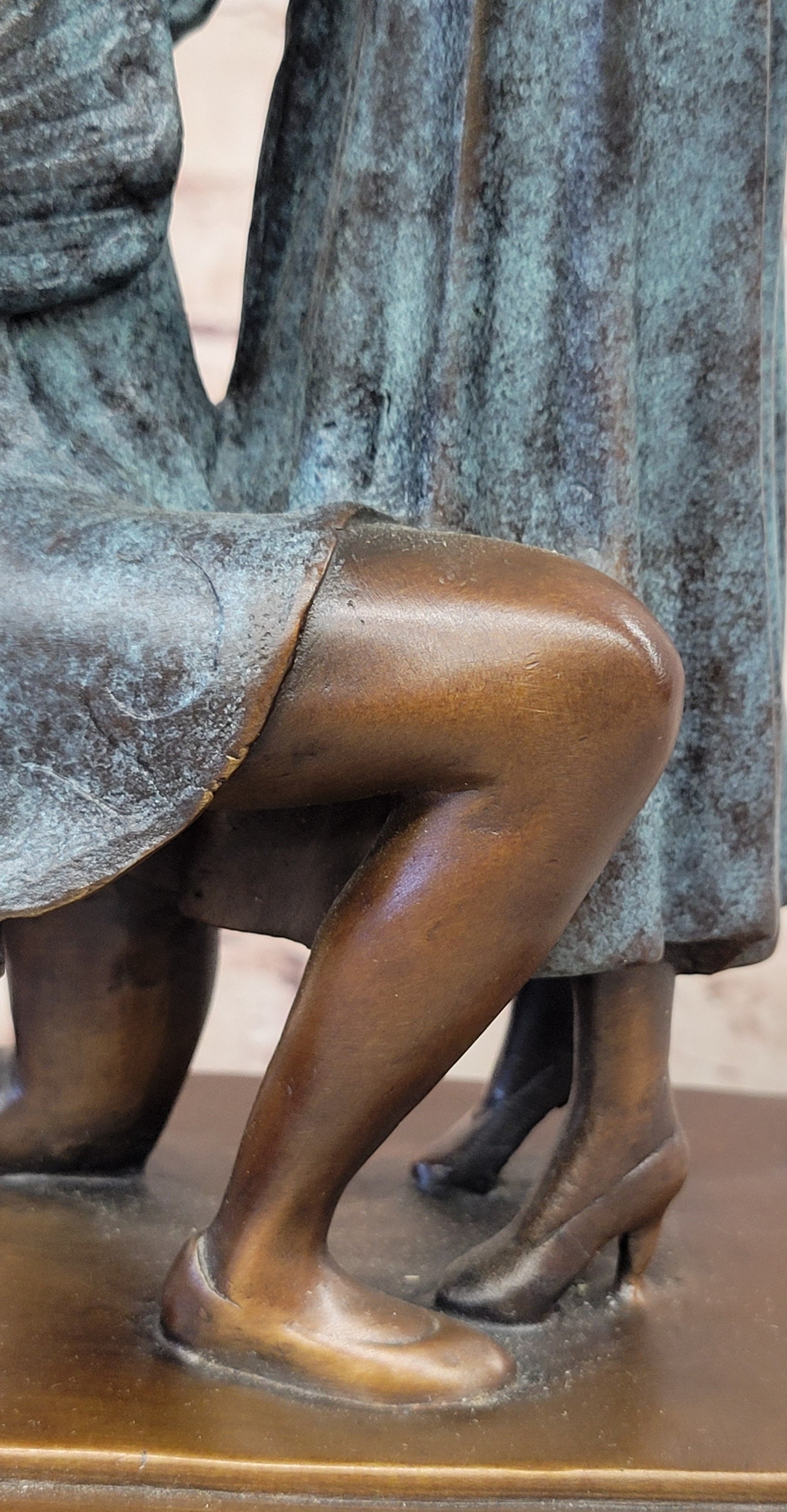 APOLOGY, AFTER CHIPARUS GENUINE BRONZE SCULPTURE STATUE, SIGNED SPECIAL PATINA CLASSIC ARTWORK