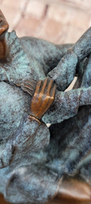 APOLOGY, AFTER CHIPARUS GENUINE BRONZE SCULPTURE STATUE, SIGNED SPECIAL PATINA CLASSIC ARTWORK
