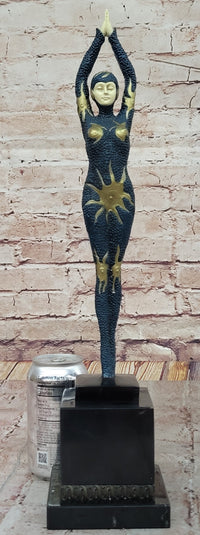 Abstract Art Deco Bronze Figure by Chiparus with Gold Accents