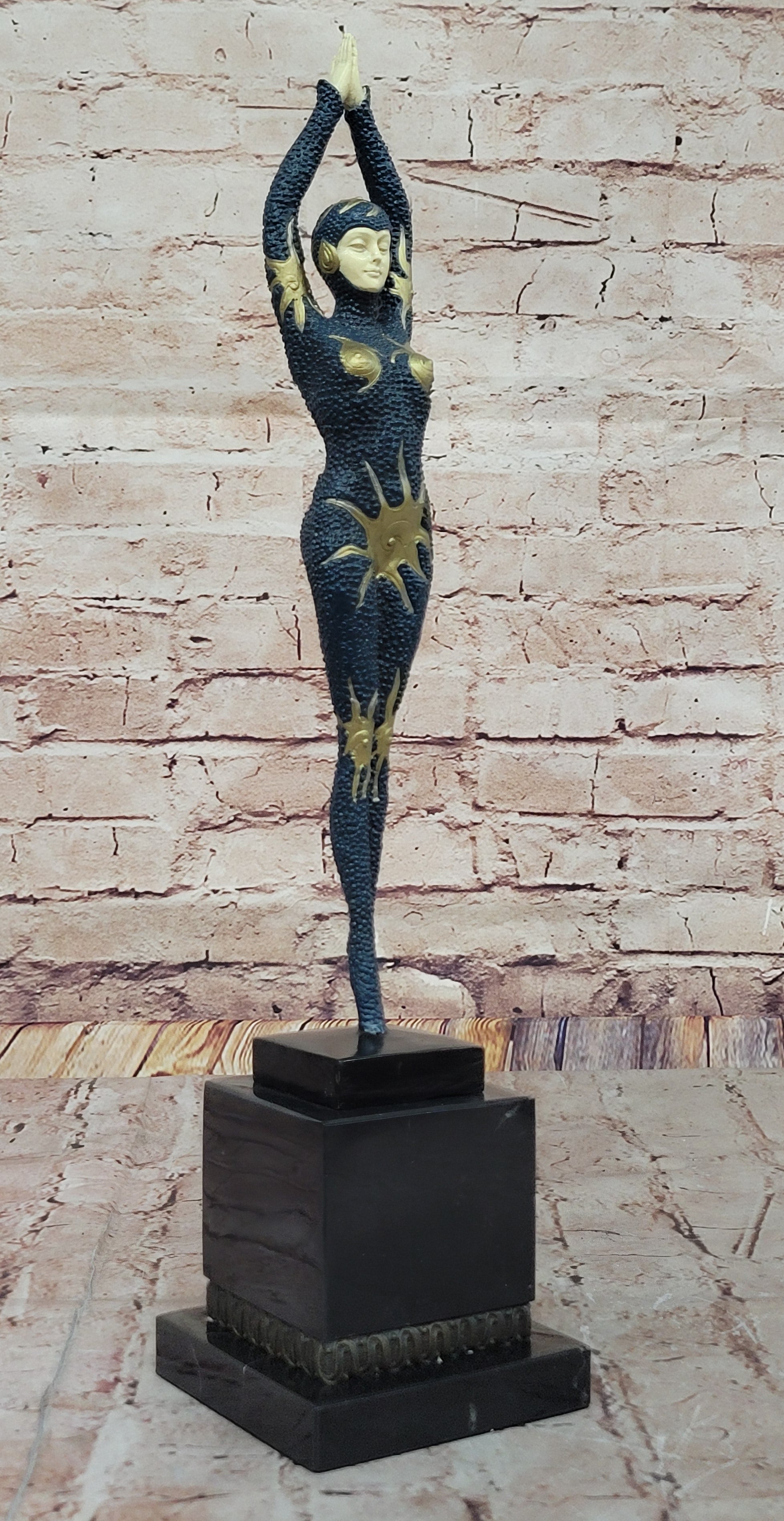 Abstract Art Deco Bronze Figure by Chiparus with Gold Accents