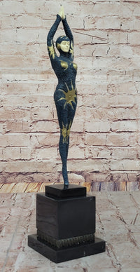 Abstract Art Deco Bronze Figure by Chiparus with Gold Accents
