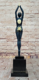 Abstract Art Deco Bronze Figure by Chiparus with Gold Accents
