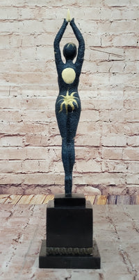 Abstract Art Deco Bronze Figure by Chiparus with Gold Accents