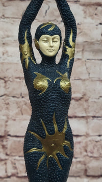 Abstract Art Deco Bronze Figure by Chiparus with Gold Accents