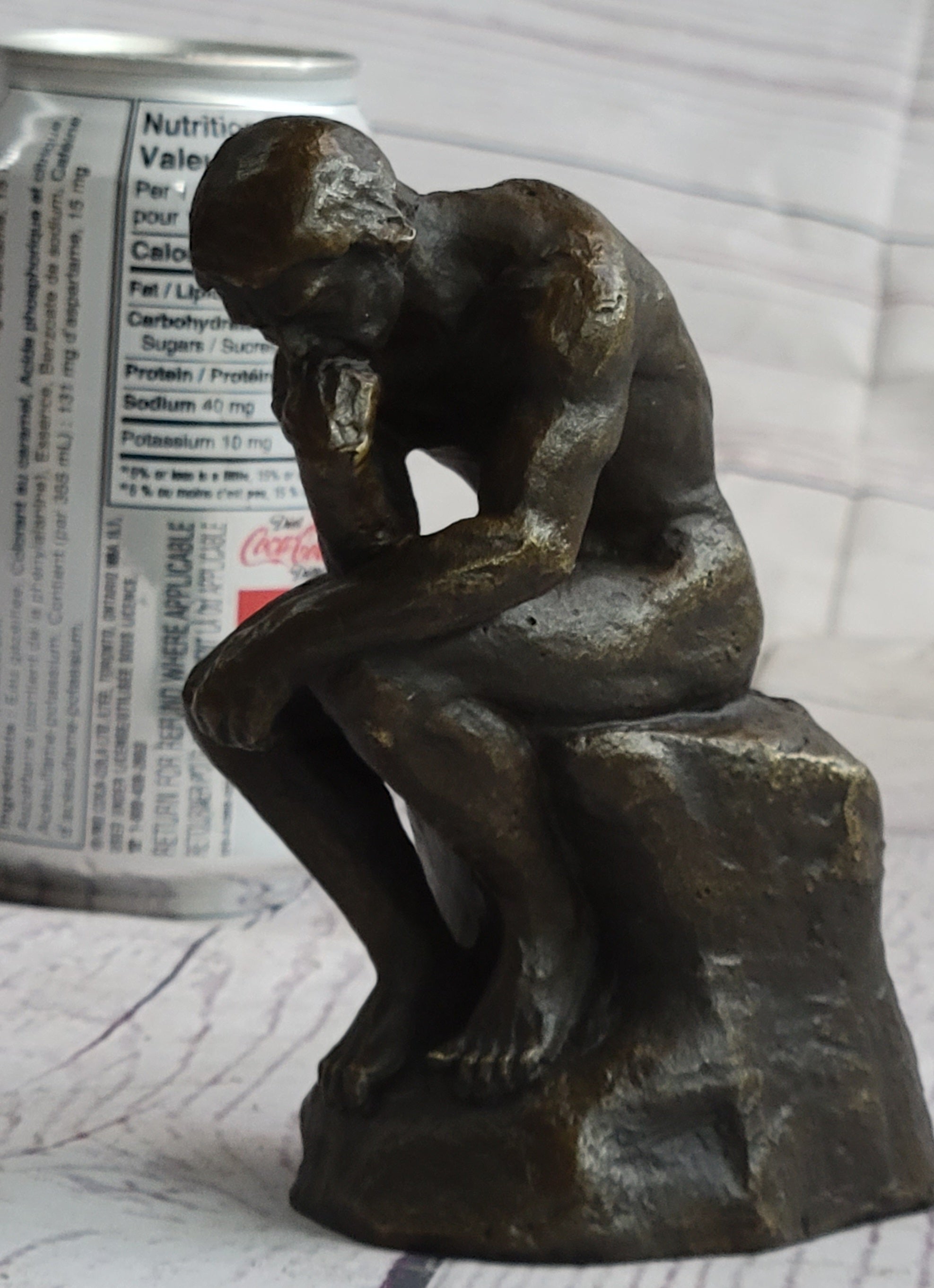 Miniature Auguste Rodin Thinker Bronze Sculpture