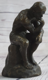 Auguste Rodin The Thinker Male Figure Bronze Sculpture