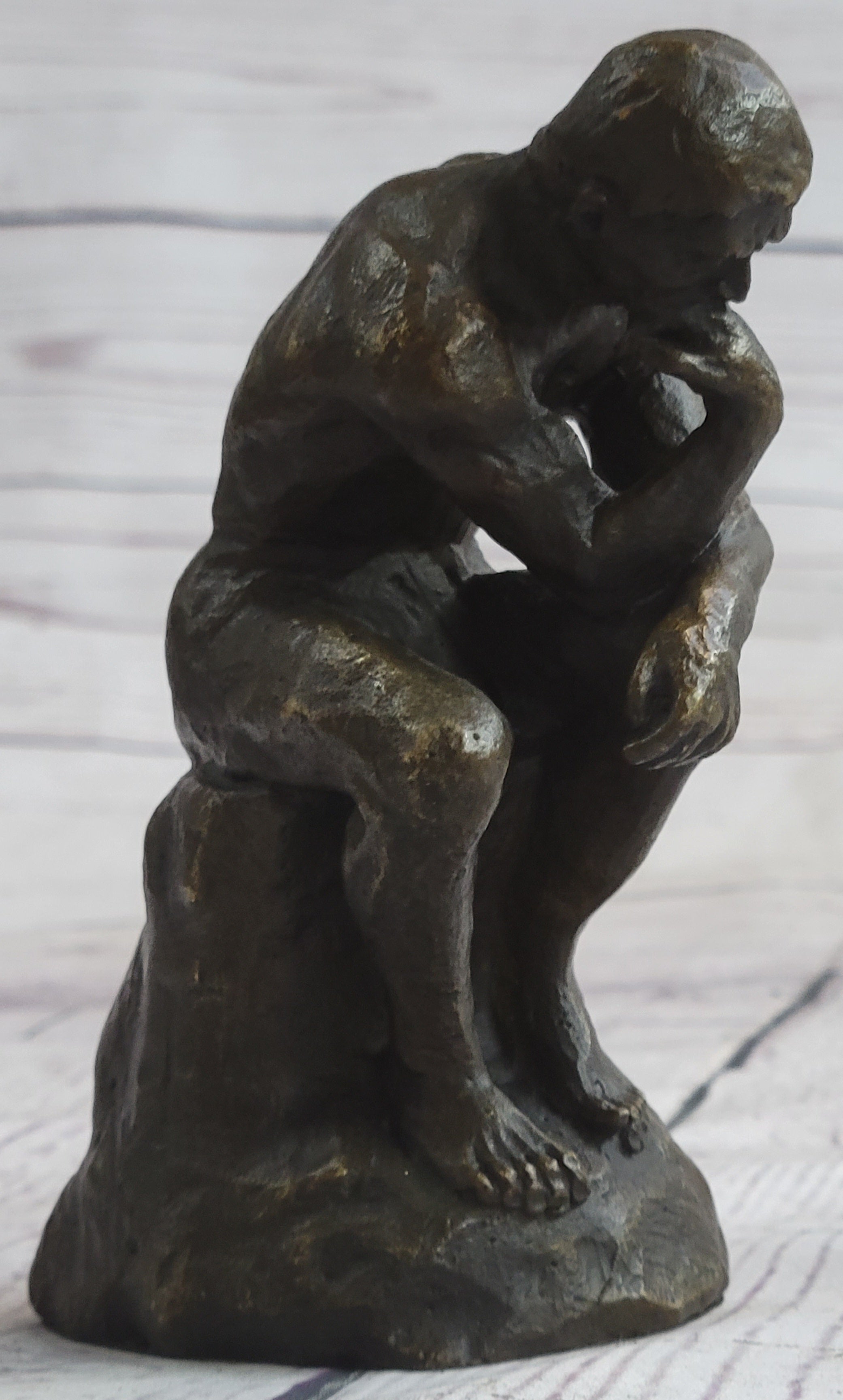 Auguste Rodin The Thinker Male Figure Bronze Sculpture