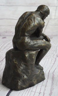 Auguste Rodin The Thinker Male Figure Bronze Sculpture