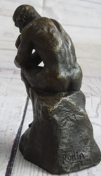Auguste Rodin The Thinker Male Figure Bronze Sculpture