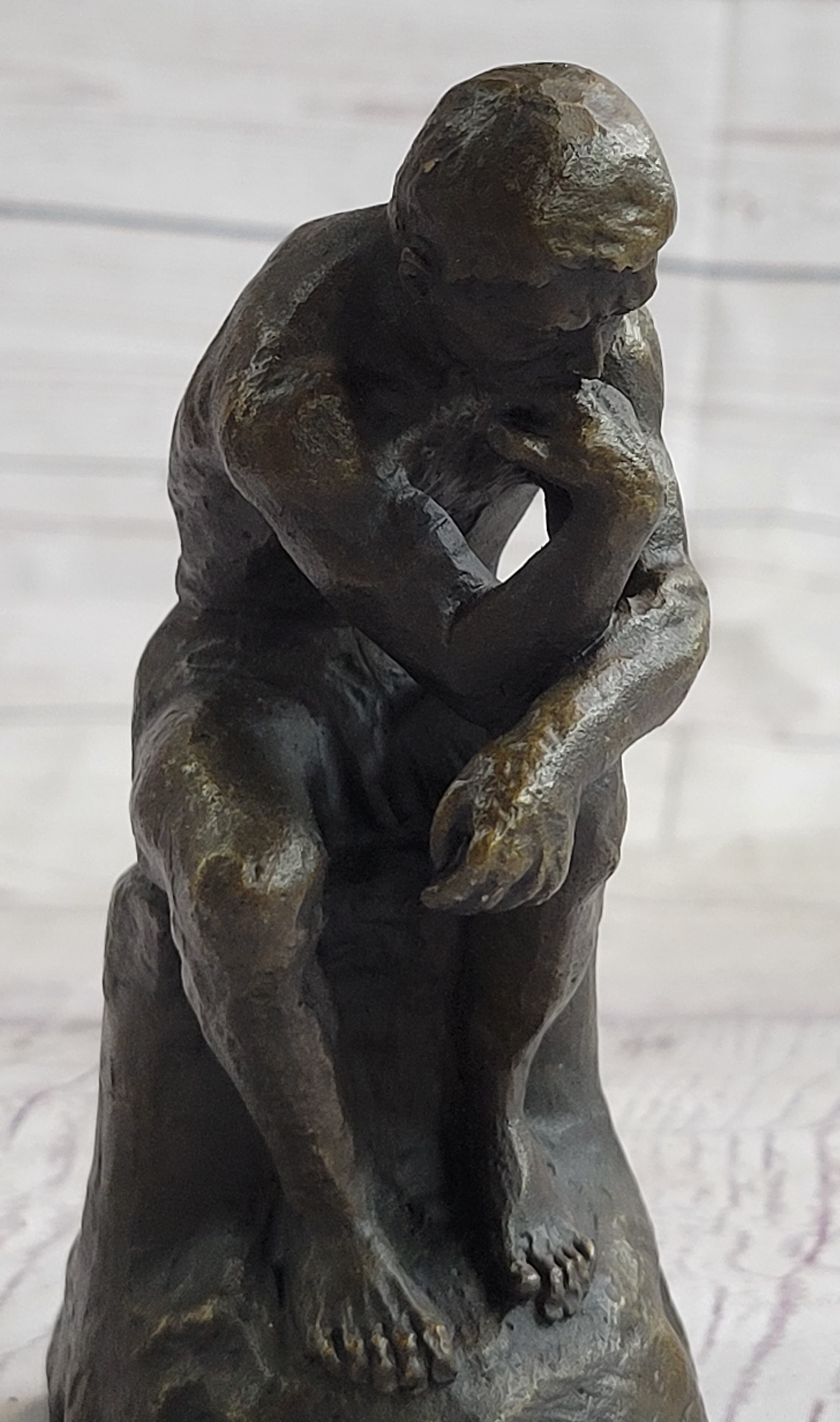 Miniature Auguste Rodin Thinker Bronze Sculpture