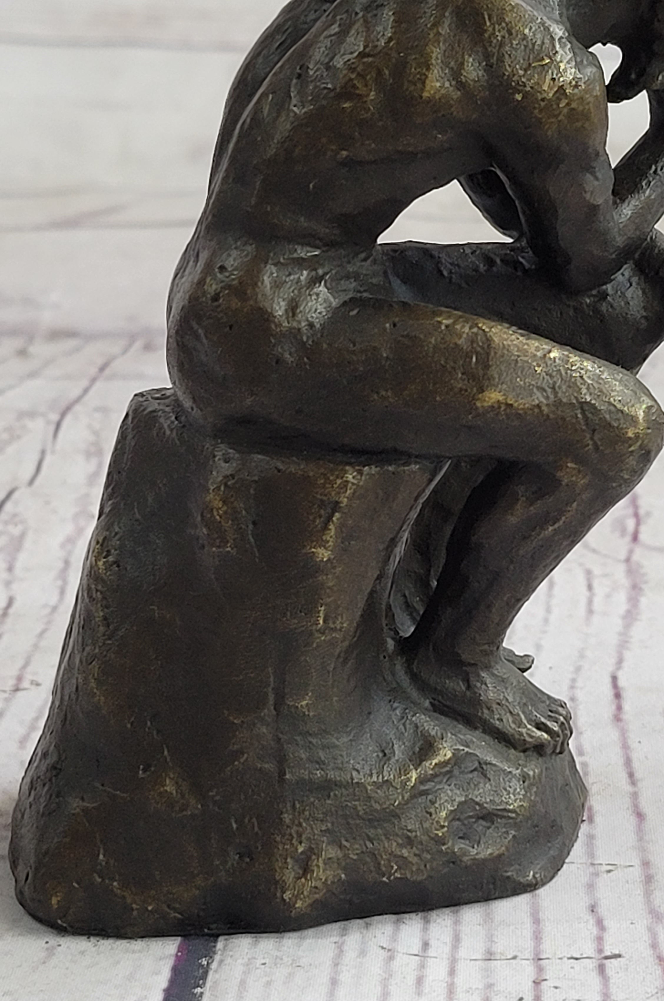 Auguste Rodin The Thinker Male Figure Bronze Sculpture