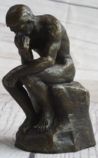 Auguste Rodin The Thinker Male Figure Bronze Sculpture