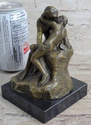 Signed Rodin Kiss Romance Love Lovers Bronze Marble Sculpture