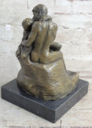 Signed Rodin Kiss Romance Love Lovers Bronze Marble Sculpture