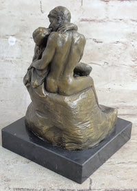 Signed Rodin Kiss Romance Love Lovers Bronze Marble Sculpture