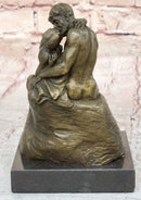 Vintage bronze the Kiss Nude Rodin Sculpture Art Deco Lost wax