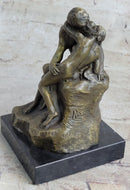 Signed Rodin Kiss Romance Love Lovers Bronze Marble Sculpture