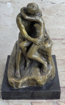 Signed Rodin Kiss Romance Love Lovers Bronze Marble Sculpture