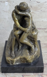 Signed Rodin Kiss Romance Love Lovers Bronze Marble Sculpture