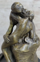 Signed Rodin Kiss Romance Love Lovers Bronze Marble Sculpture