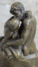 Signed Rodin Kiss Romance Love Lovers Bronze Marble Sculpture