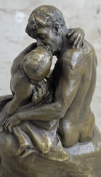 Signed Rodin Kiss Romance Love Lovers Bronze Marble Sculpture