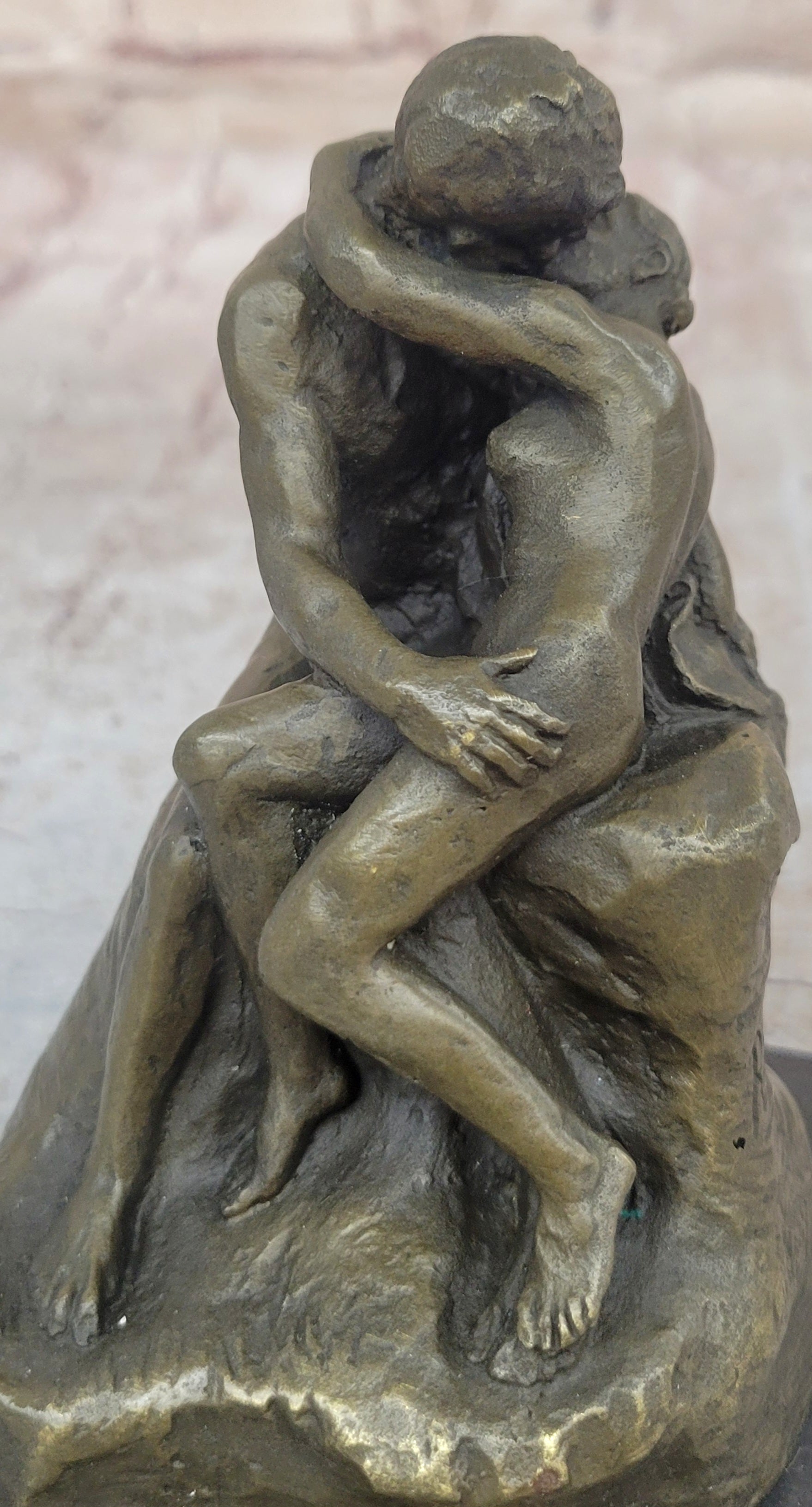 Vintage bronze the Kiss Nude Rodin Sculpture Art Deco Lost wax
