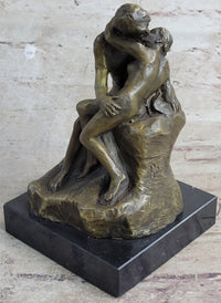 Signed Rodin Kiss Romance Love Lovers Bronze Marble Sculpture