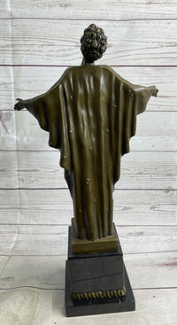 Semi Nude Woman Awakening Arms Outstretched Sexy Bronze Sculpture