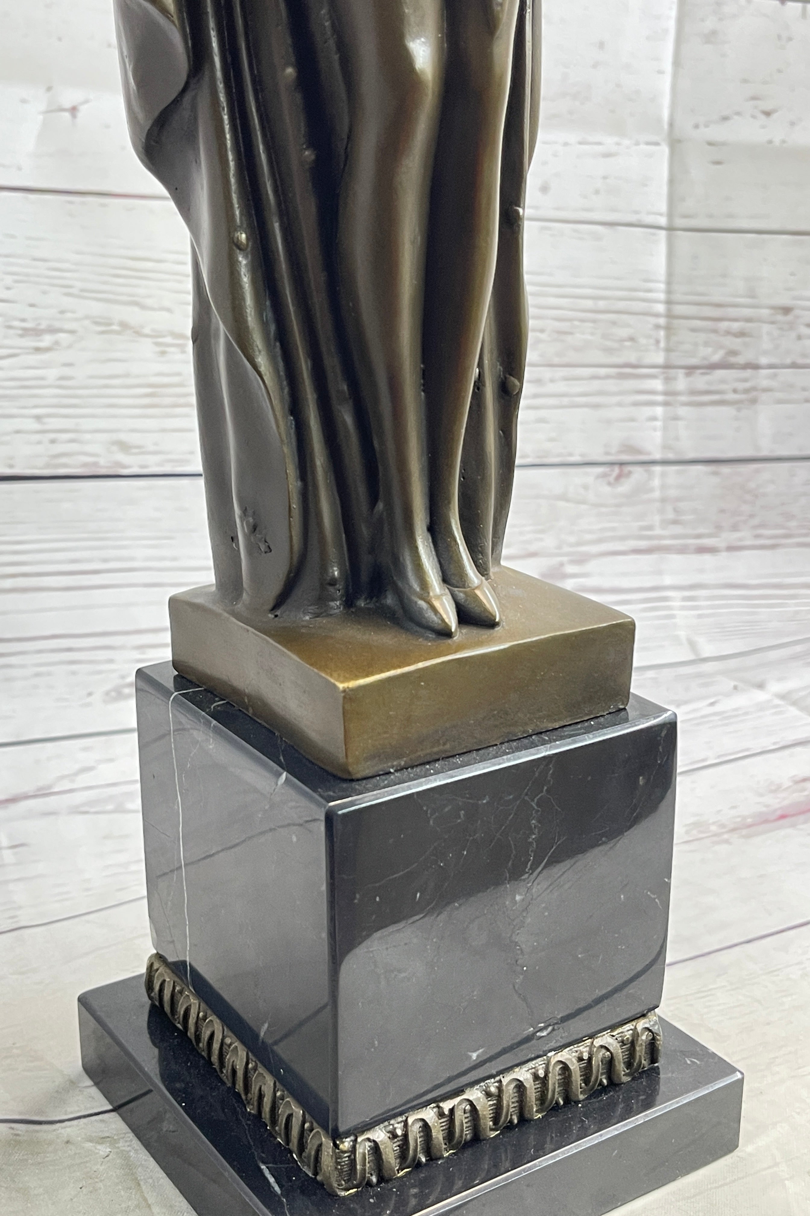 Semi Nude Woman Awakening Arms Outstretched Sexy Bronze Sculpture