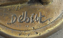 Mandolin Banjo Player Bronze Sculpture Marble Base 17" x 4.5"