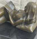 Signed Preiss Erotic Semi Nude Woman Bronze Sculpture