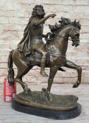 Louis XIV on Horseback - Bronze Sculpture on Marble Base