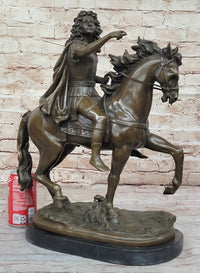 Louis XIV on Horseback - Bronze Sculpture on Marble Base