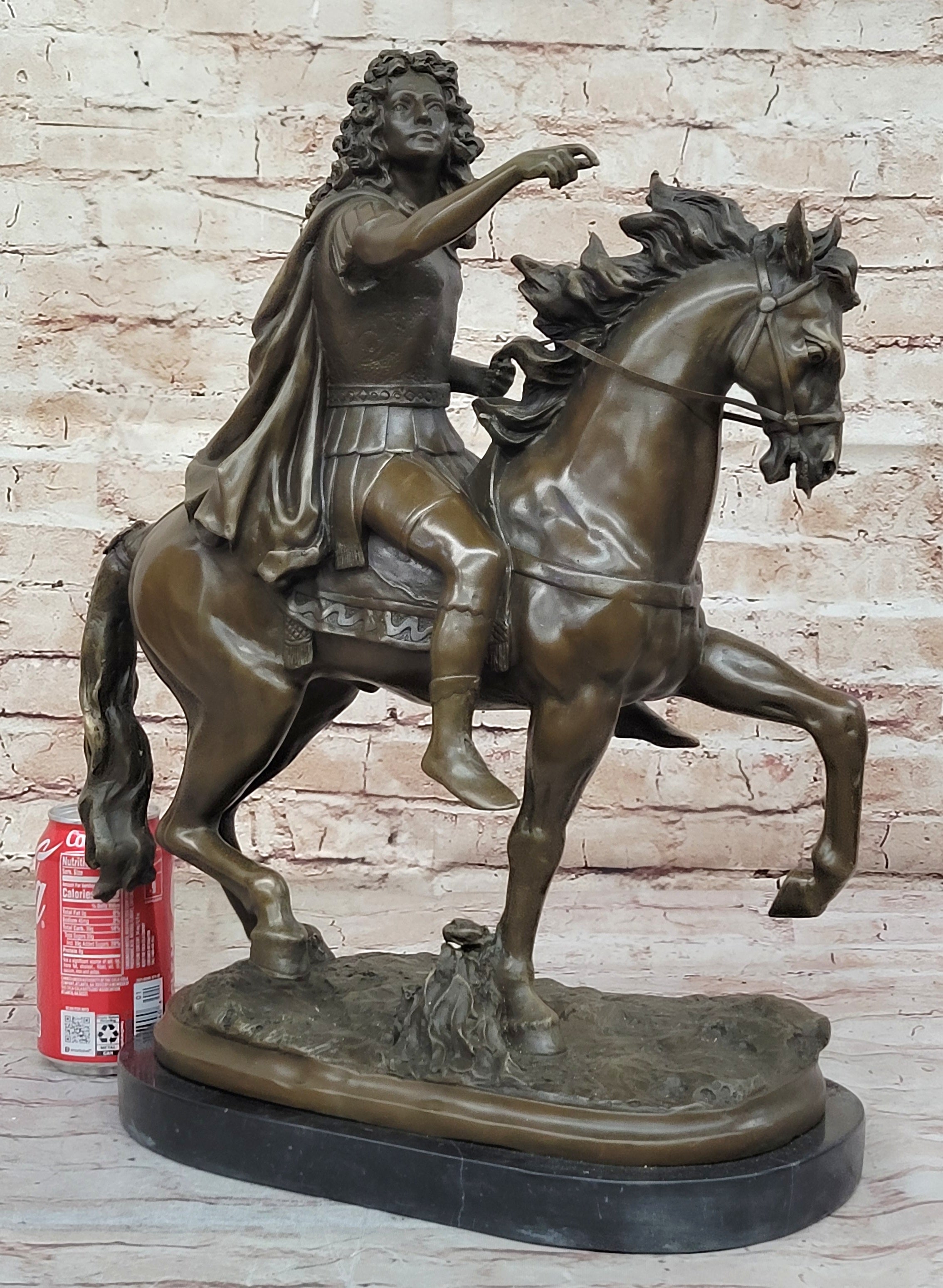 Louis XIV on Horseback - Bronze Sculpture on Marble Base