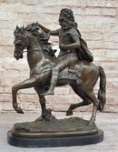 Louis XIV on Horseback - Bronze Sculpture on Marble Base