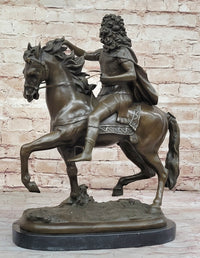 Louis XIV on Horseback - Bronze Sculpture on Marble Base
