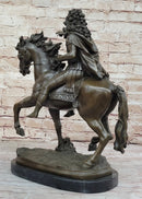 Louis XIV on Horseback - Bronze Sculpture on Marble Base