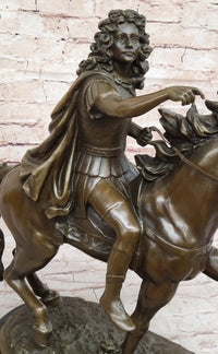 Louis XIV on Horseback - Bronze Sculpture on Marble Base
