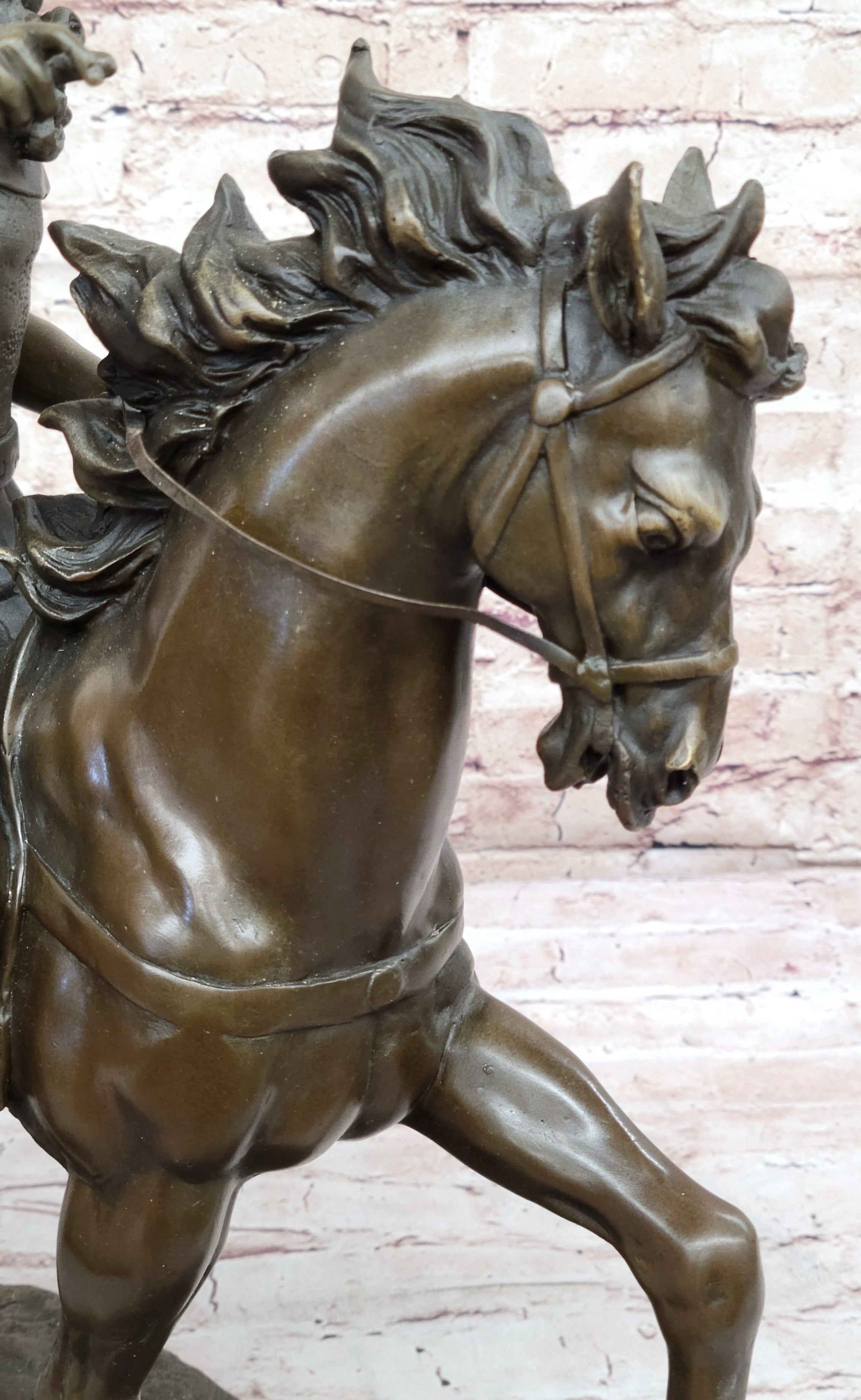 Louis XIV on Horseback - Bronze Sculpture on Marble Base