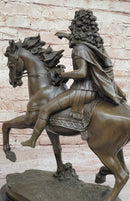 Louis XIV on Horseback - Bronze Sculpture on Marble Base
