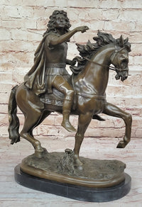 Louis XIV on Horseback - Bronze Sculpture on Marble Base