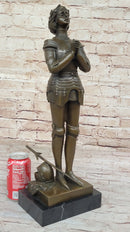 Saint Joan of Arc in Armor Praying - Bronze by Mercie