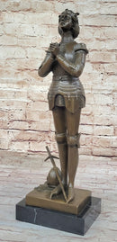 Saint Joan of Arc in Armor Praying - Bronze by Mercie