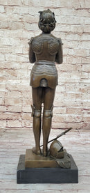 Saint Joan of Arc in Armor Praying - Bronze by Mercie